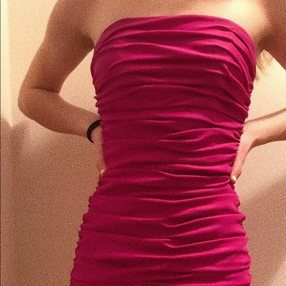 strapless mini dress